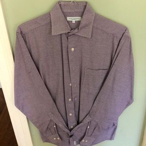 Alex Cannon purple and white patterned dress shirt